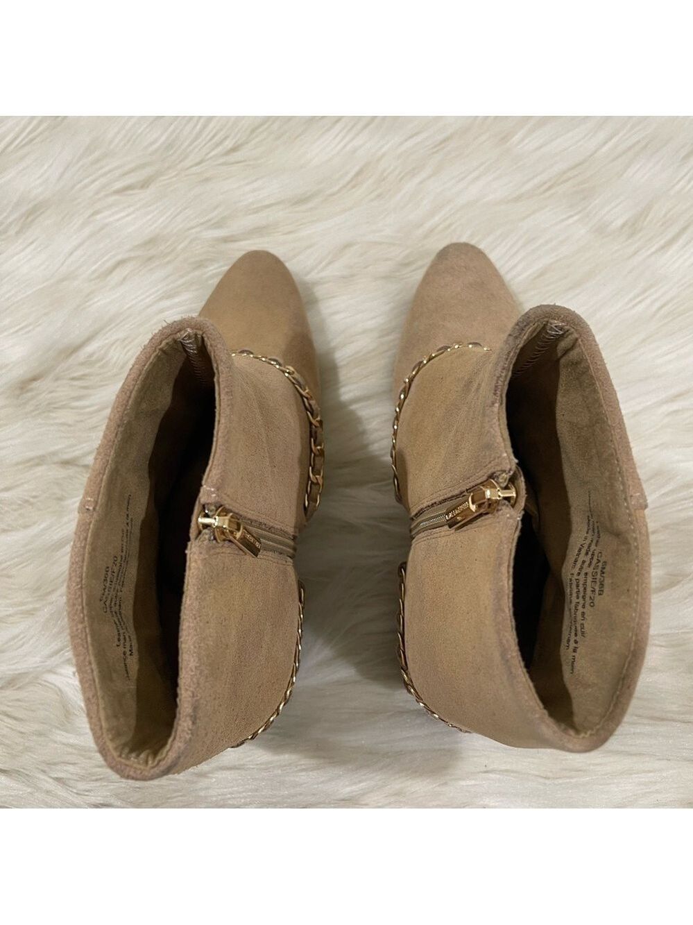 Women’s Karl Lagerfeld Cassie Tan Suede Leather Boots 6 US! - Picture 9 of 10